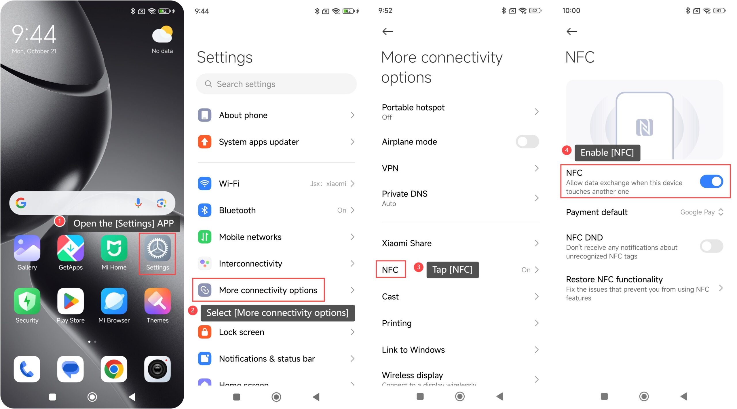 activar NFC en móviles Xiaomi