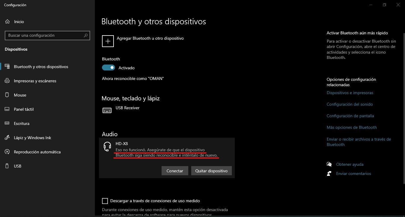 Problemas Bluetooth en Windows Problemas Bluetooth en Windows
