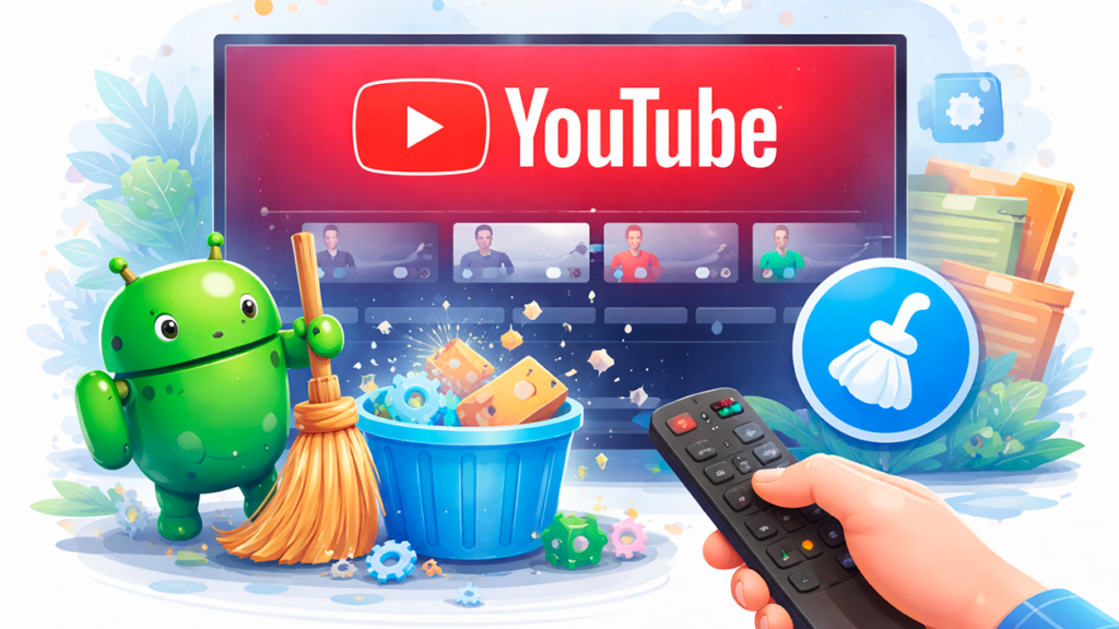 borrar caché youtube android tv