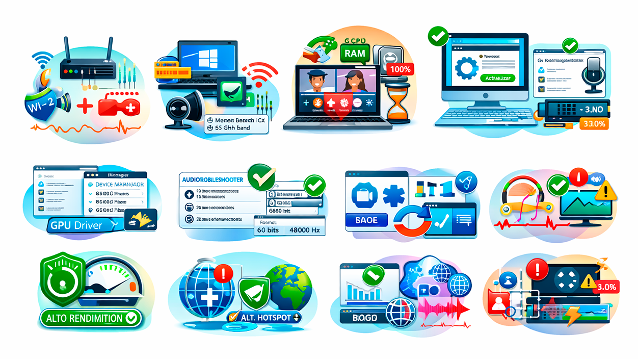 diagnosticar y reducir el retraso de imagen y voz en Windows