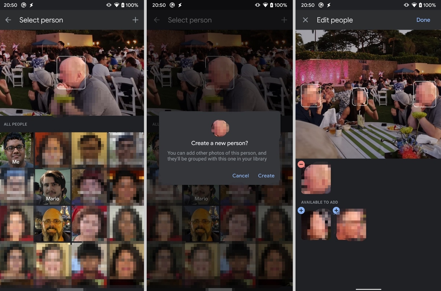 google photos grupos de caras