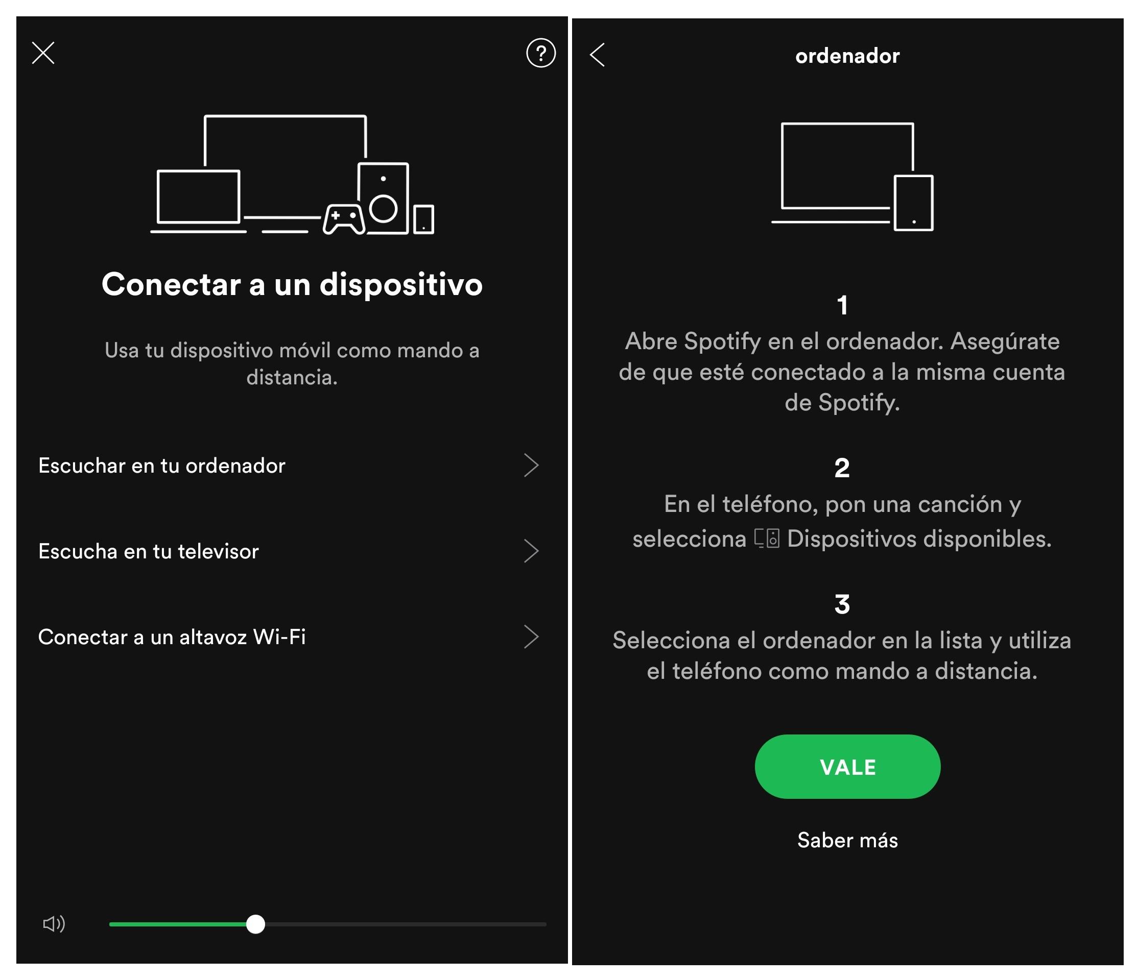 ver dispositivos vinculados a Spotify