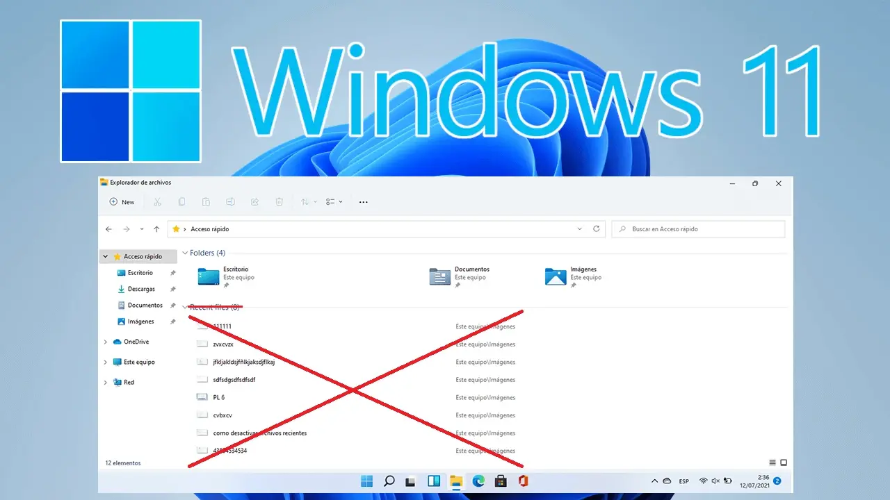Configuración de archivos recientes en Windows quitar Archivos recientes del Explorador de Windows