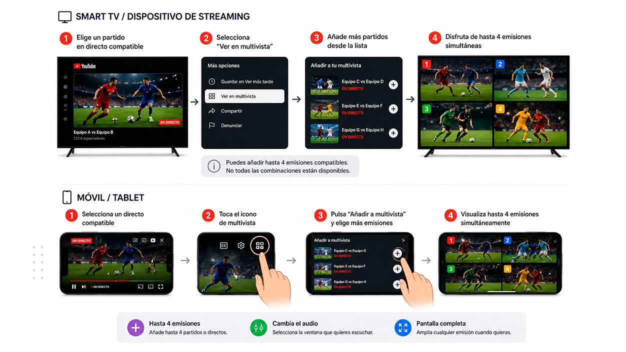 Cómo crear y usar multivista en YouTube