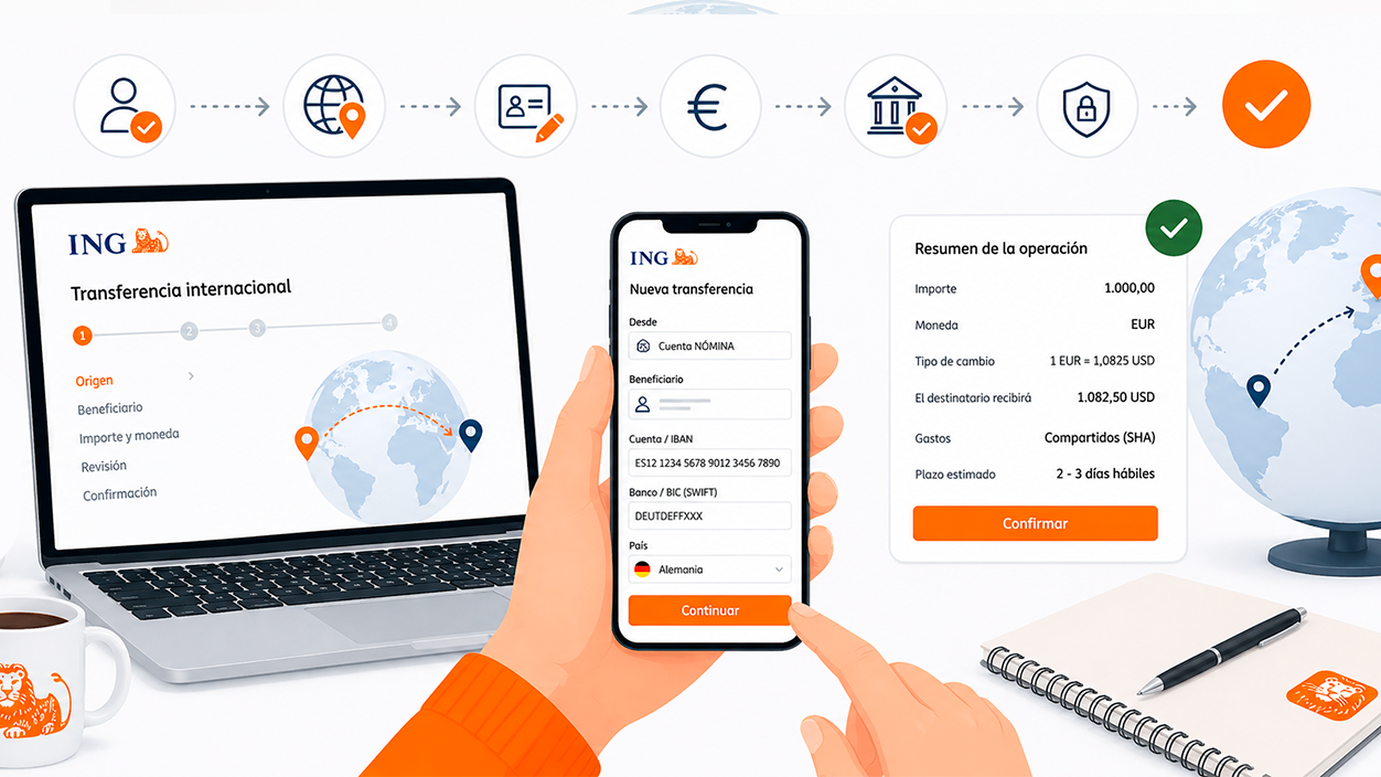 Cómo hacer una transferencia internacional desde ING