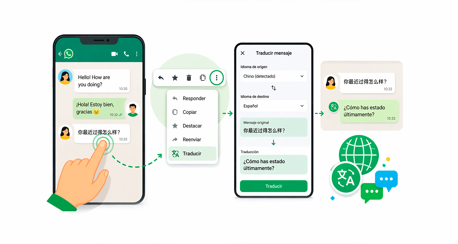Cómo traducir mensajes recibidos dentro del chat en WhatsApp