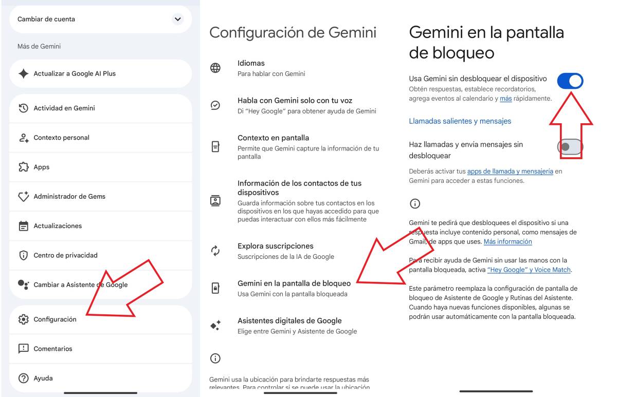 Configuración de la pantalla de bloqueo Gemini
