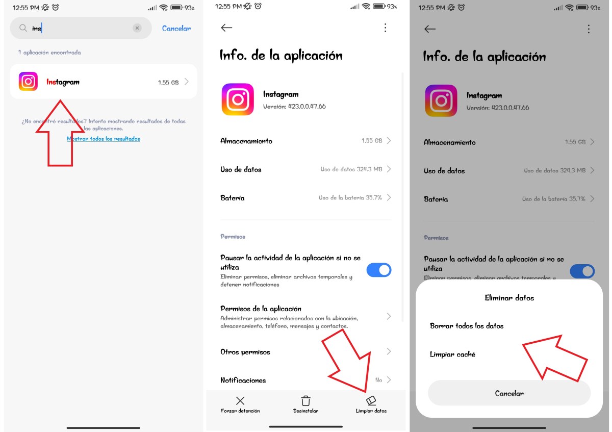 Instagram no te deja entrar desde un móvil nuevo, limpiar caché