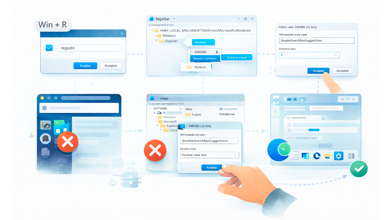 Pasos para quitar la imagen de Copilot de la búsqueda de Windows 11