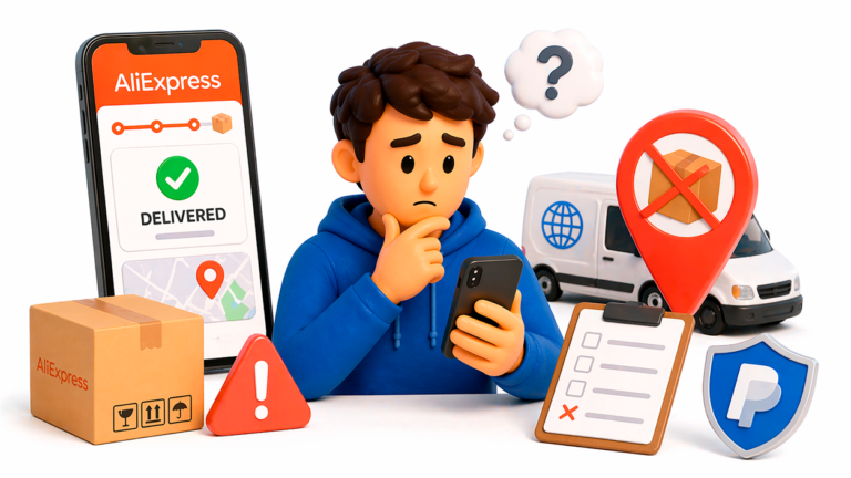 Pedido marcado como entregado en AliExpress
