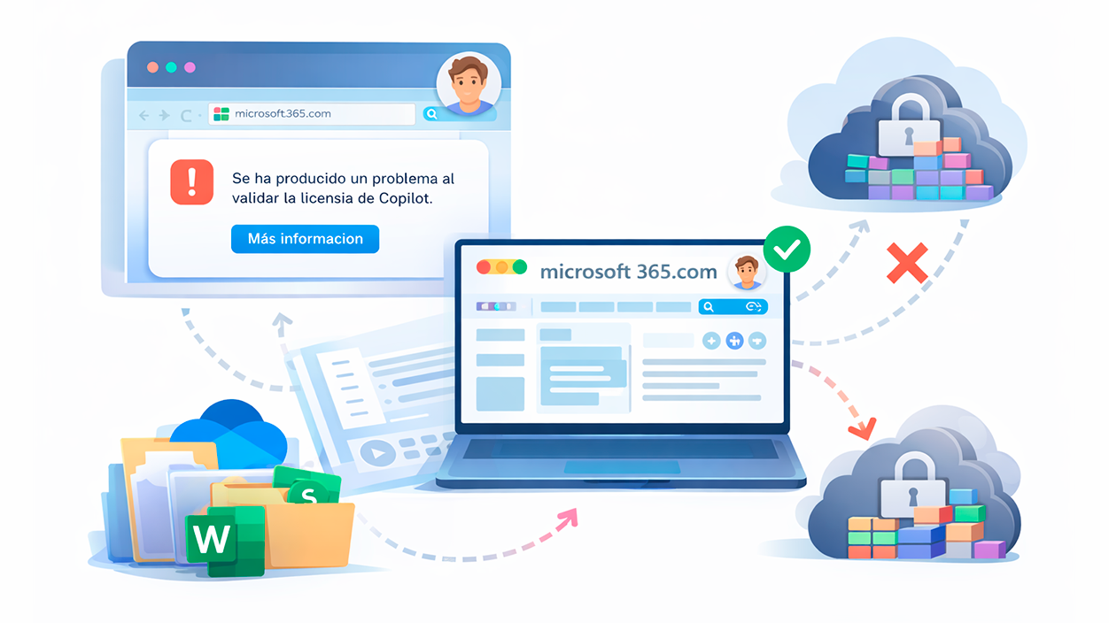 Problemas habituales de validación de licencia y archivos en ubicaciones externas