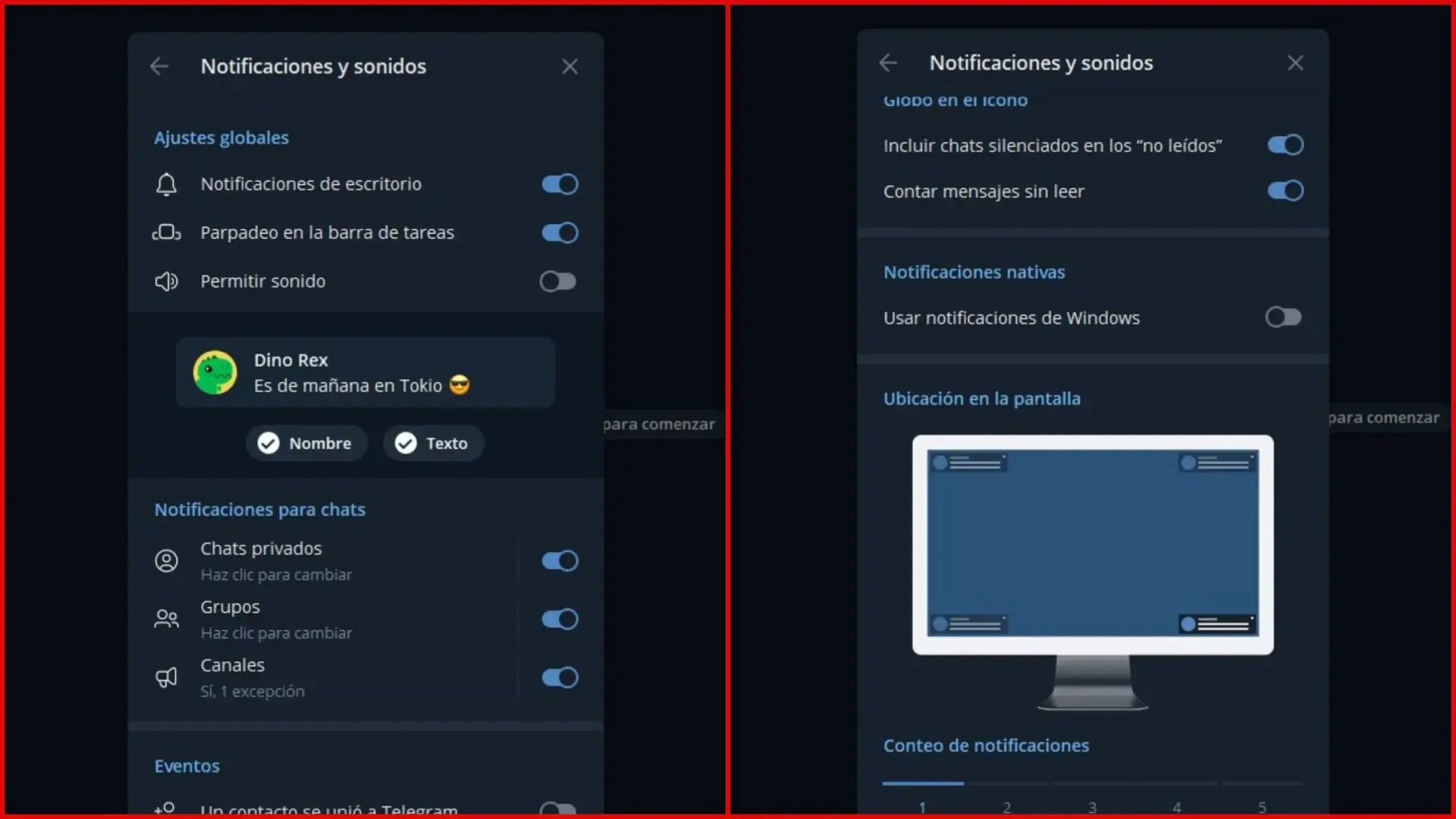 Configuración de notificaciones en Telegram Configuración de notificaciones en Telegram