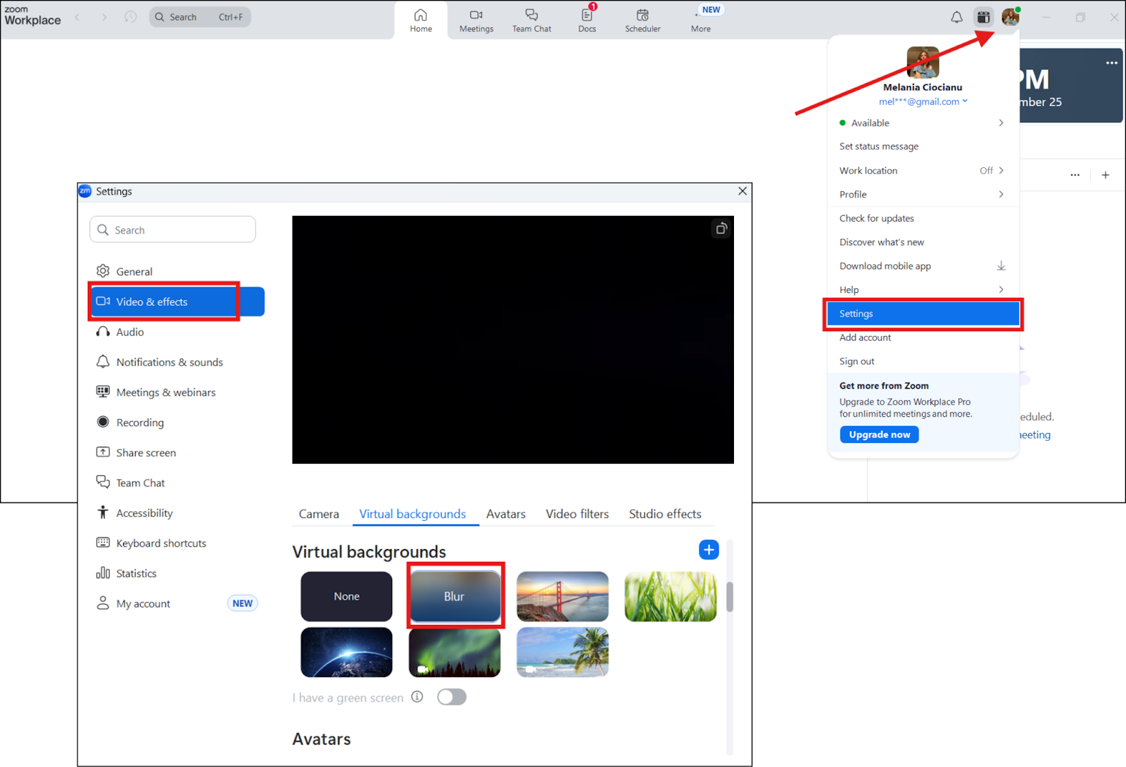 Configuración de fondo virtual en Zoom Configuración de fondo virtual en Zoom