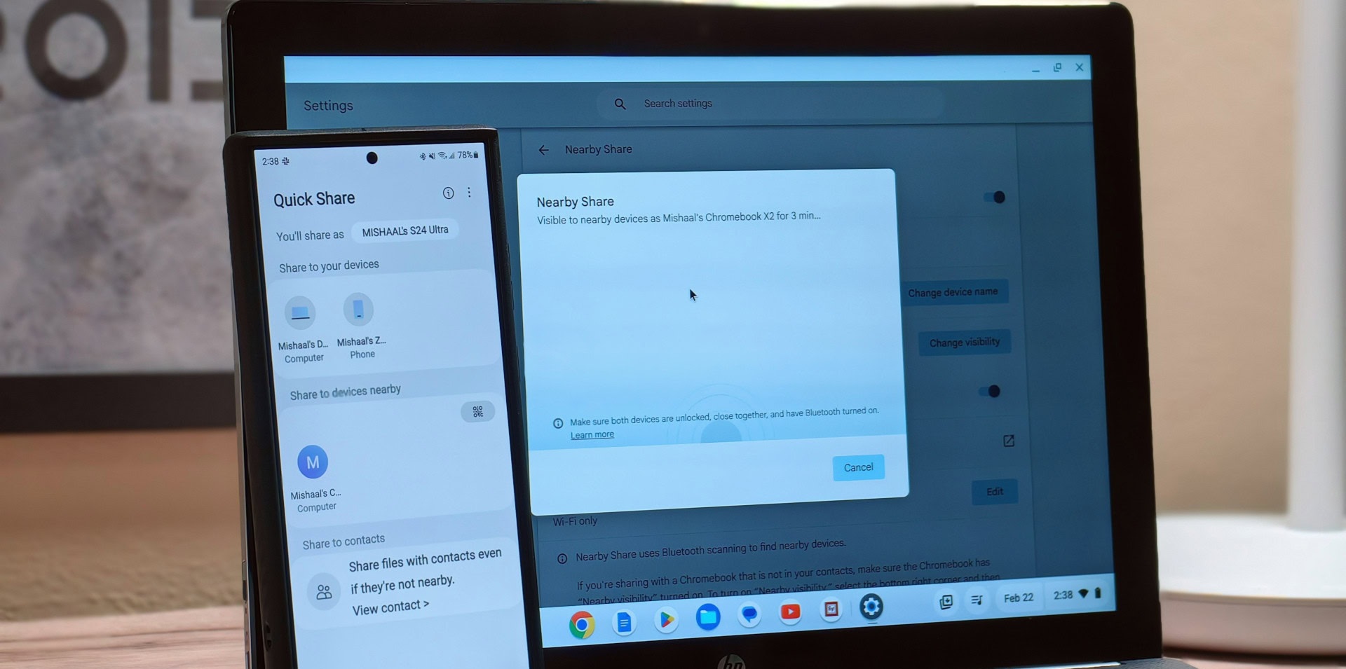 Quick Share no encuentra tu PC