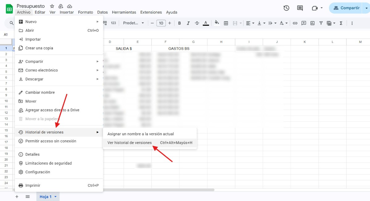 Quien ha sido la última persona en editar o tocar un archivo en Google Drive, historial de versiones
