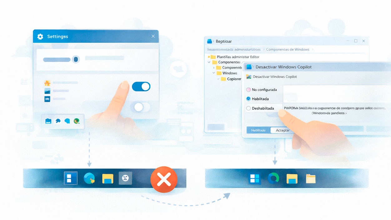 Quitar la imagen de Copilot de la barra de tareas de Windows 11