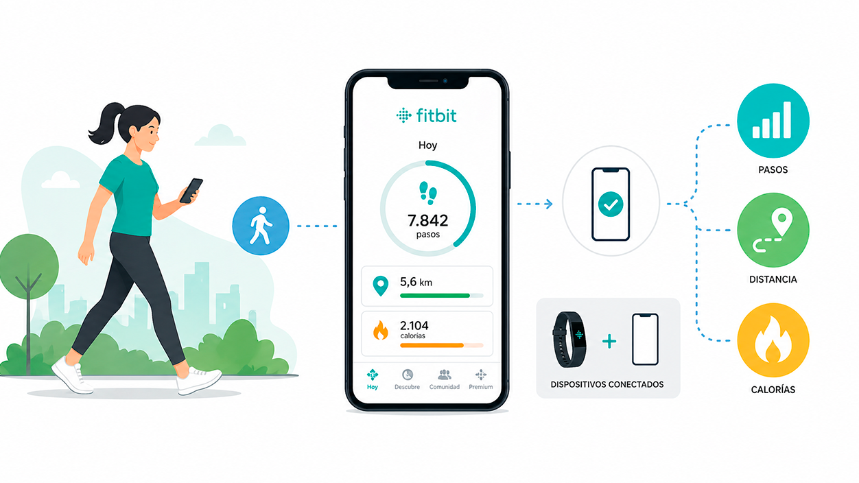 Usar solo la app de Fitbit y tu teléfono como rastreador de actividad