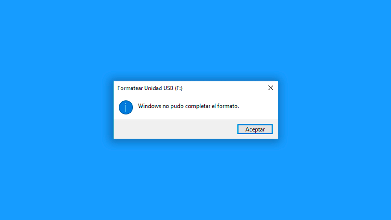 Windows no pudo completar el formato