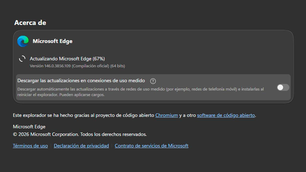actualizar edge