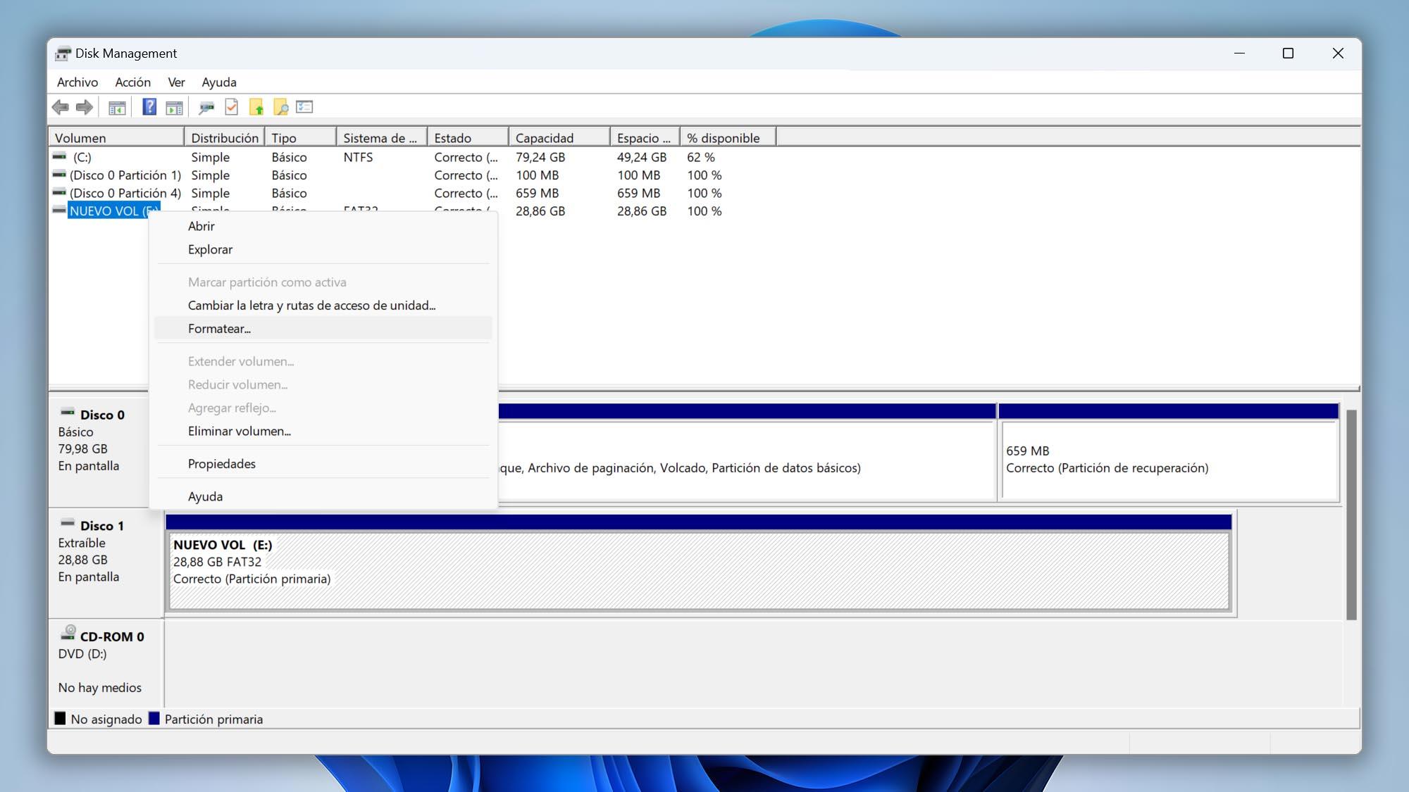 Error de archivo mal formateado en Windows