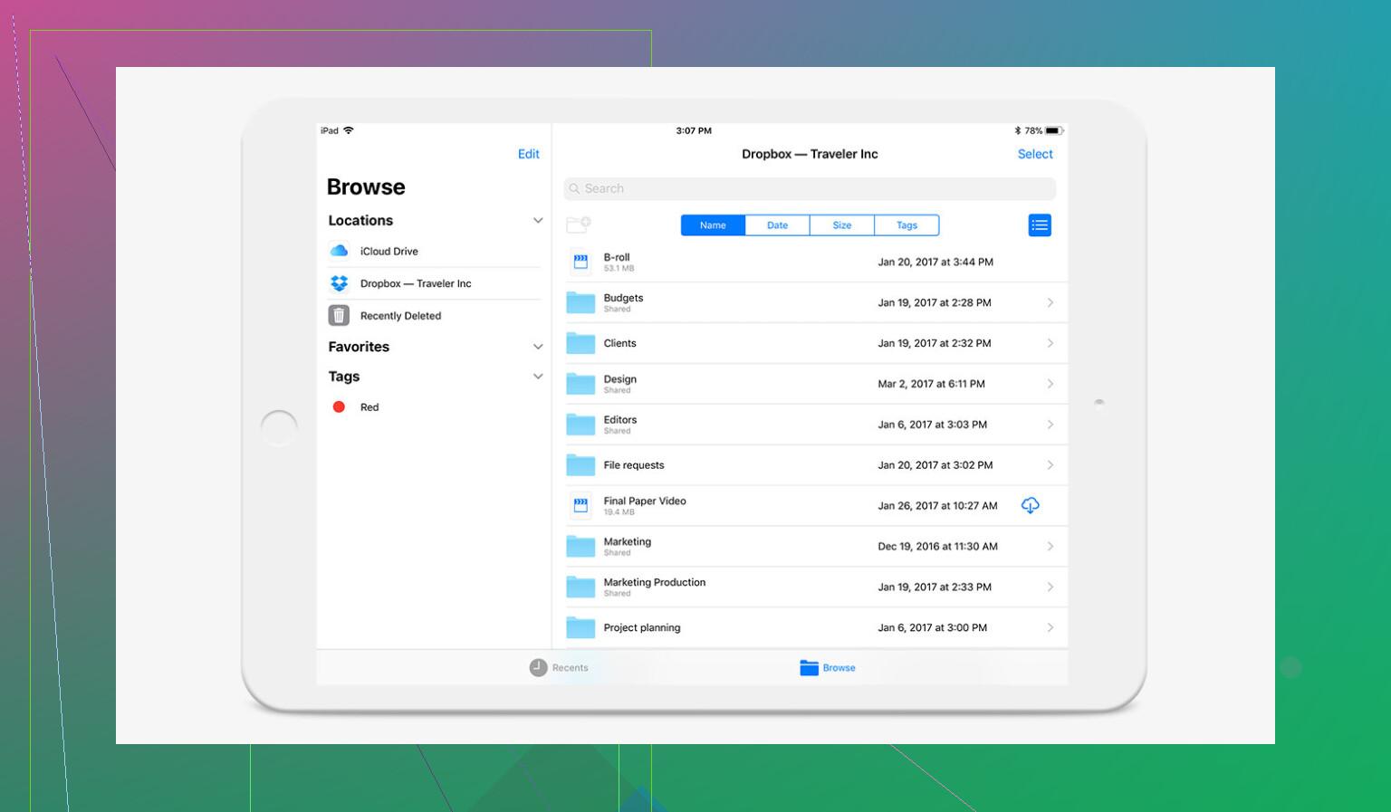 Configuración del dispositivo y Dropbox