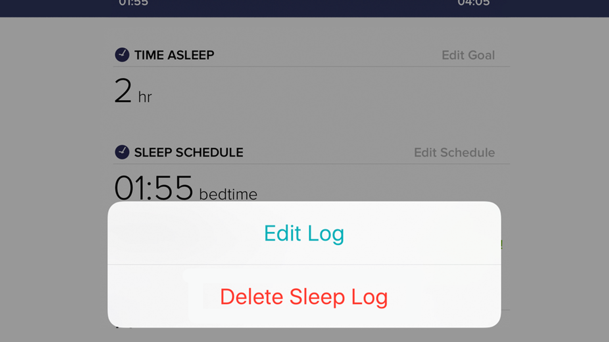 eliminar un perfil de sueño en la app de Fitbit 3