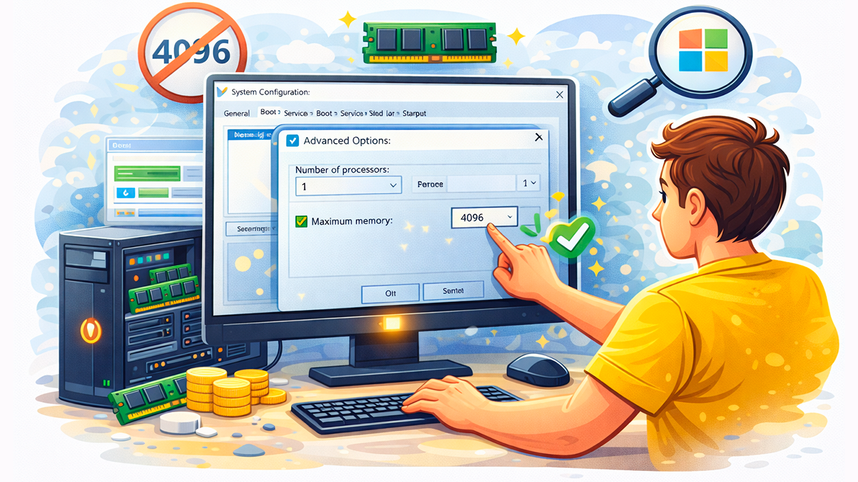 límite de RAM en msconfig