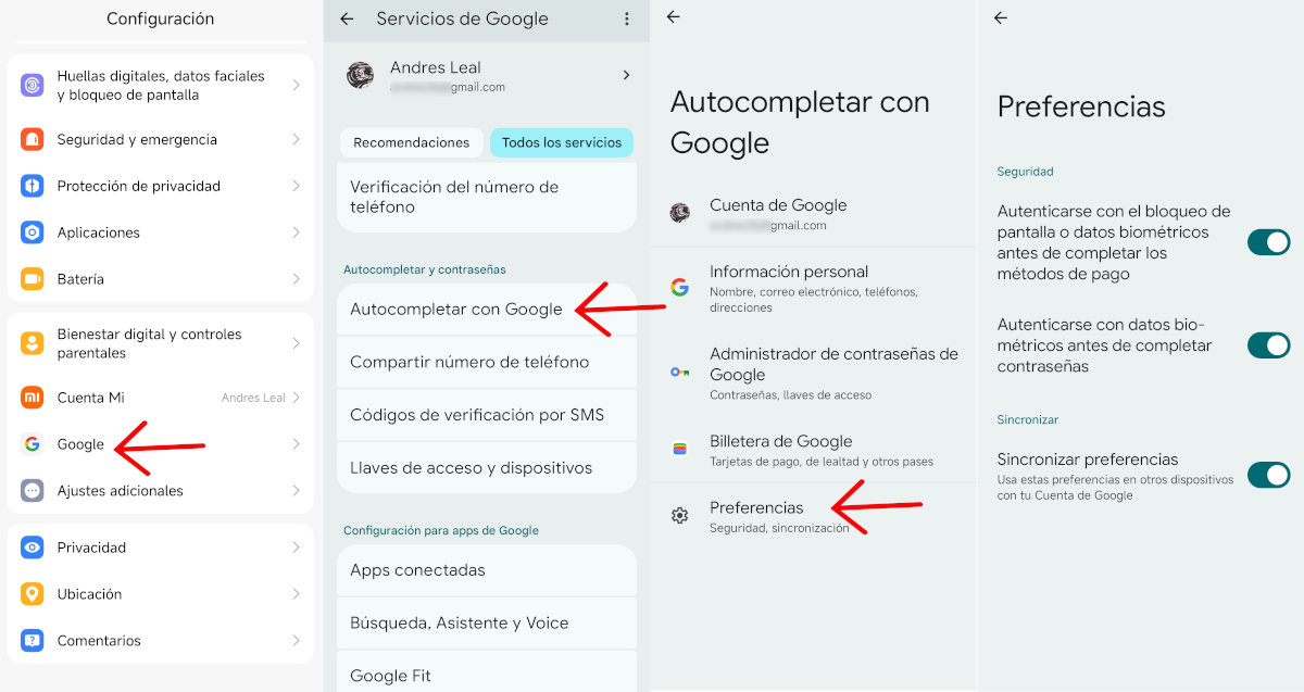 activar autenticación biométrica antes de autocompletar Android