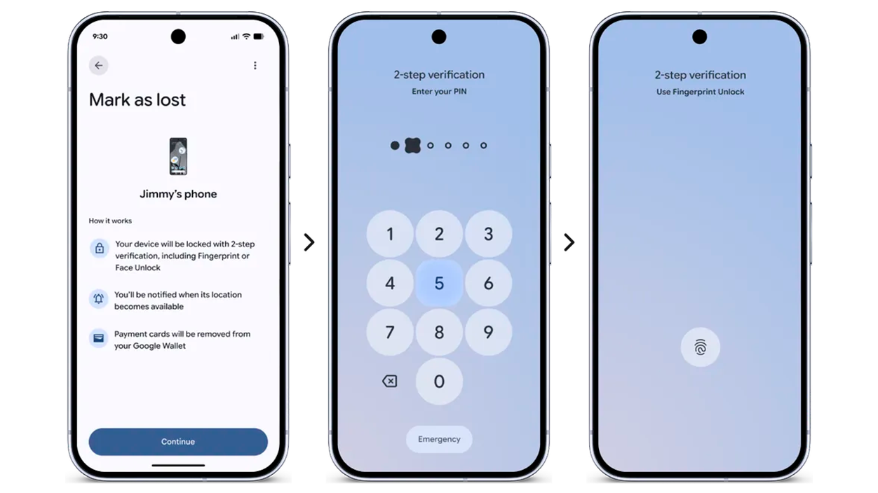 Biometría Android Móvil Perdido