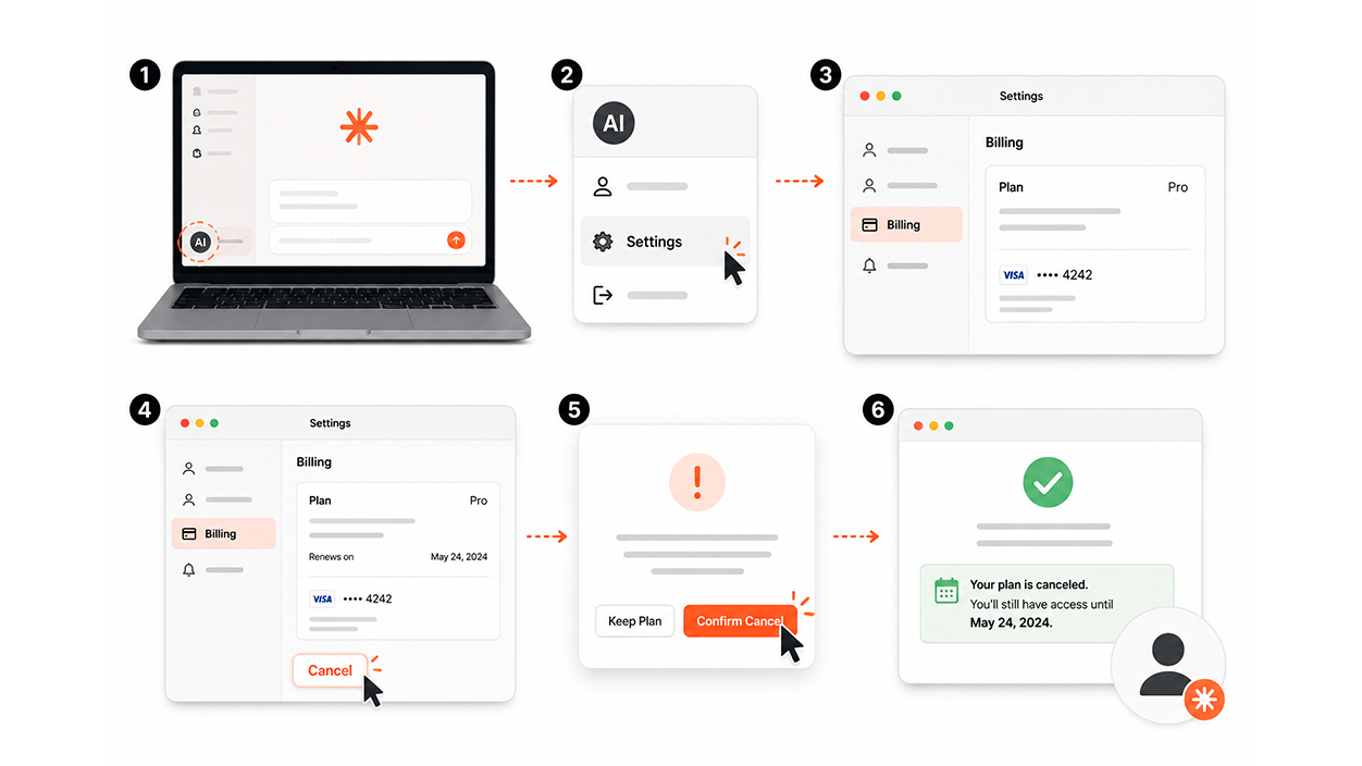Cancelar Claude Pro desde la web (claude.ai) o Claude Desktop