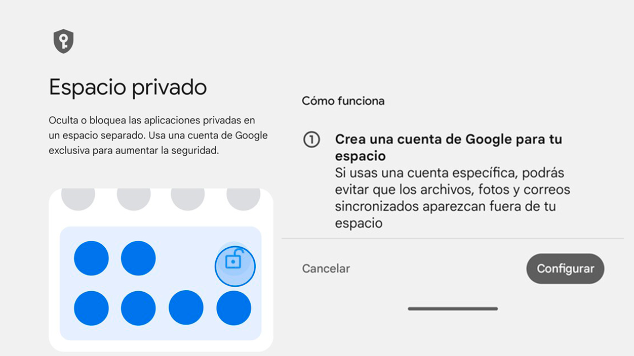 Cómo activar el espacio privado en Android 15