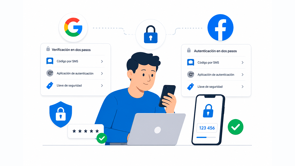 Cómo activar y reforzar la autenticación en dos pasos en Google y Facebook