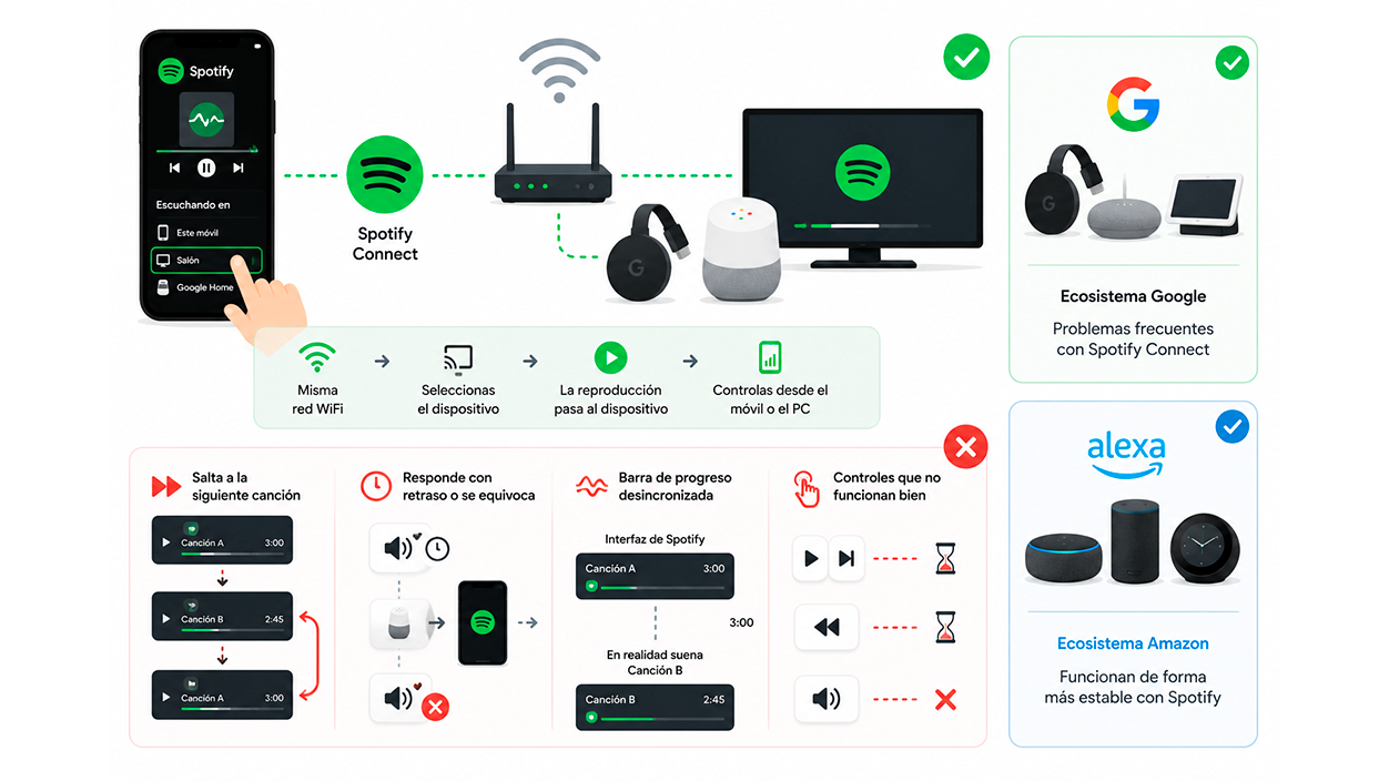 Cómo funciona Spotify Connect con Chromecast