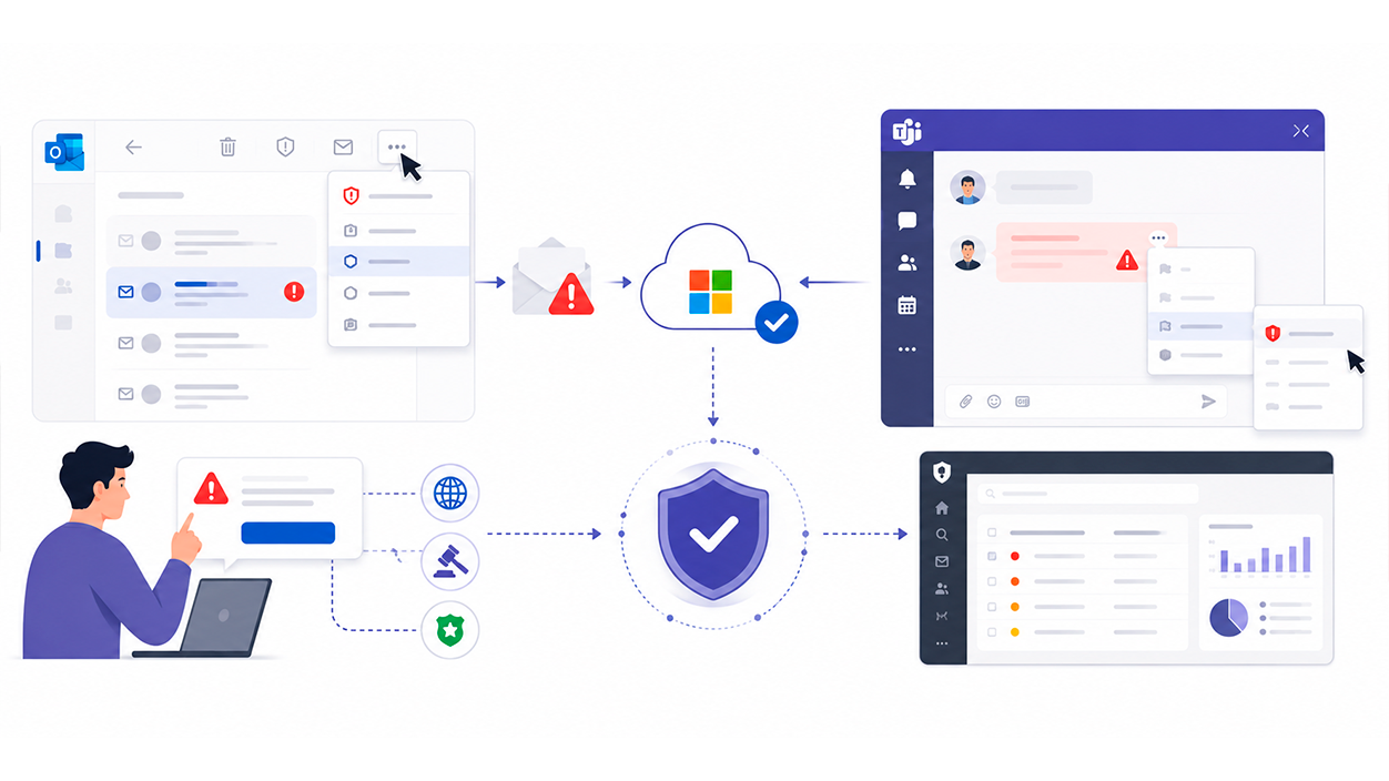 Cómo reportar phishing y contenido malicioso en Teams y Outlook