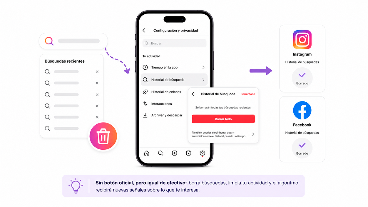 Cómo resetear el algoritmo de Instagram si aún no tienes el botón