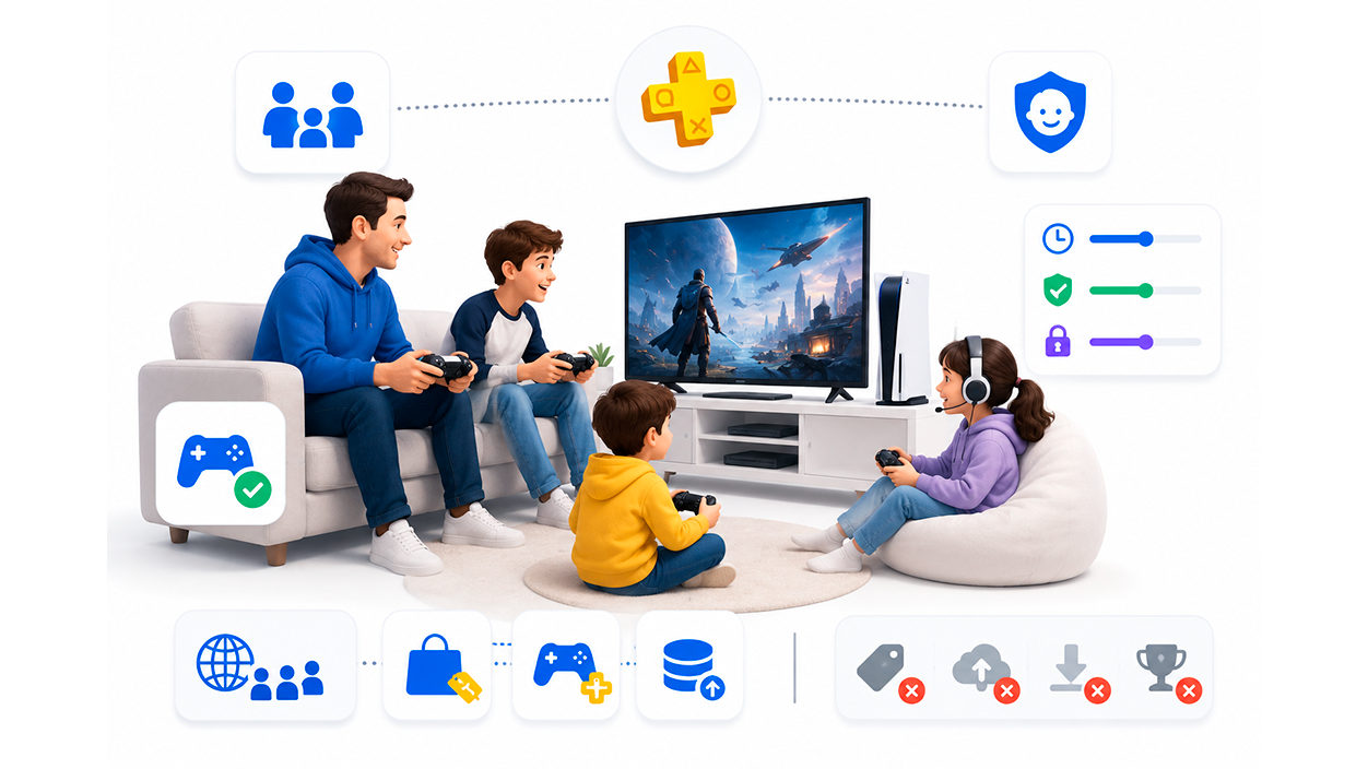 Compartir PlayStation Plus con menores de la familia