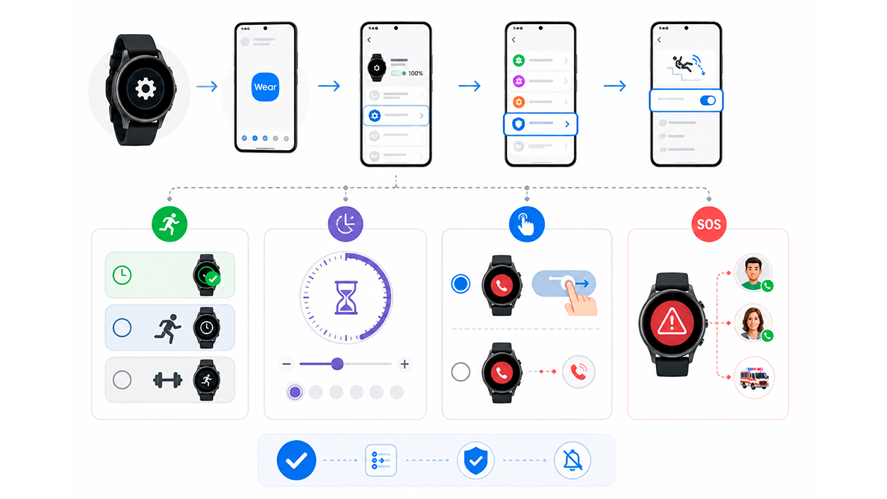 Configurar la detección de caídas en Galaxy Watch