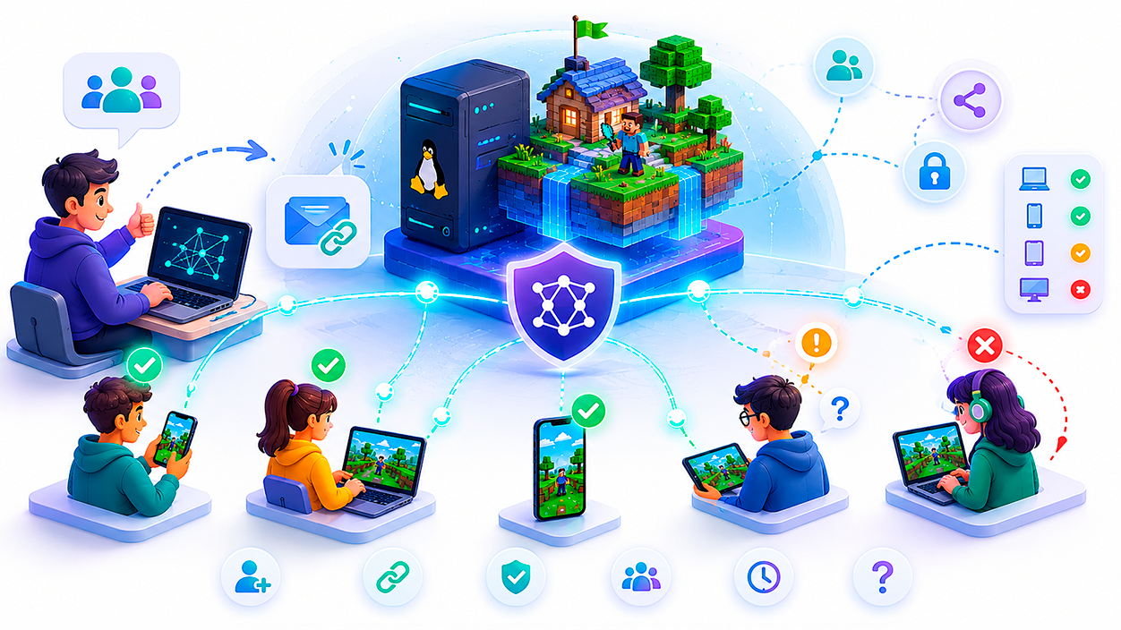 Invitar amigos con node sharing y solucionar problemas habituales al jugar minecraft