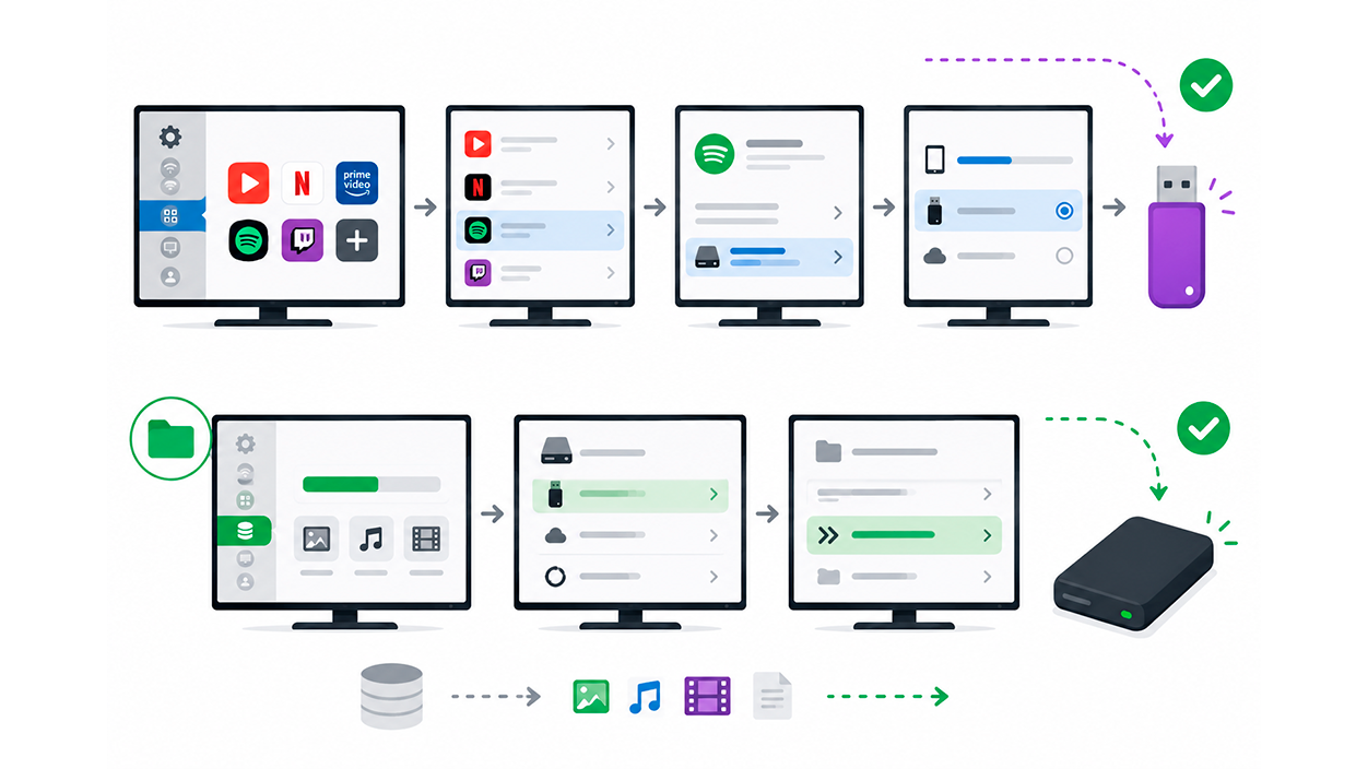 Mover aplicaciones y datos a la unidad USB en Android TV