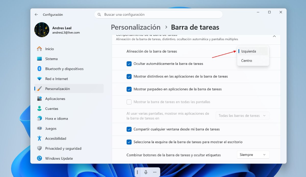 Mover la barra de tareas Windows
