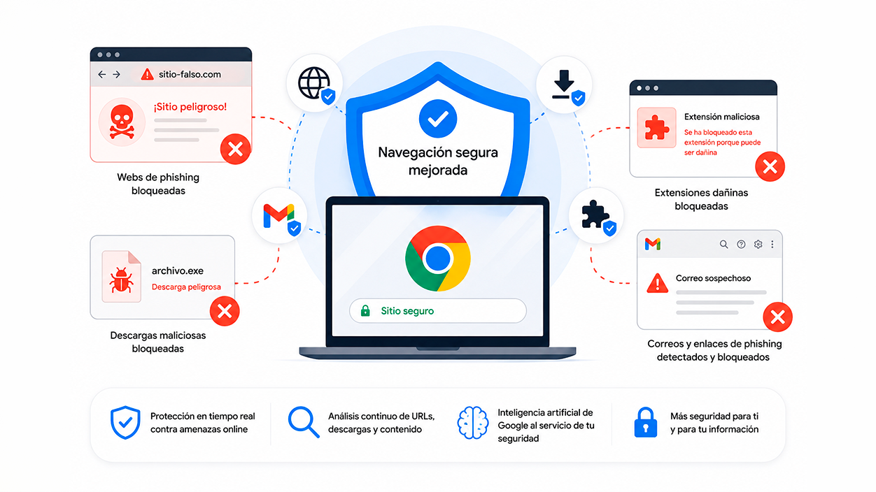 Navegación segura mejorada gmail