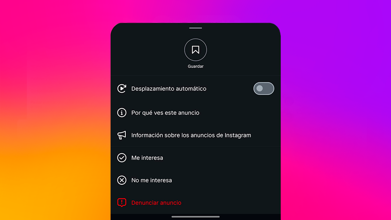 No me interesa en Instagram