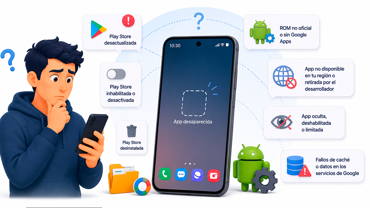 Por qué una app instalada puede desaparecer de Google Play o del móvil