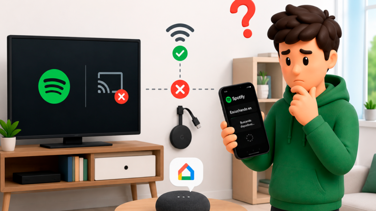 Spotify no detecta Chromecast ni altavoces Google