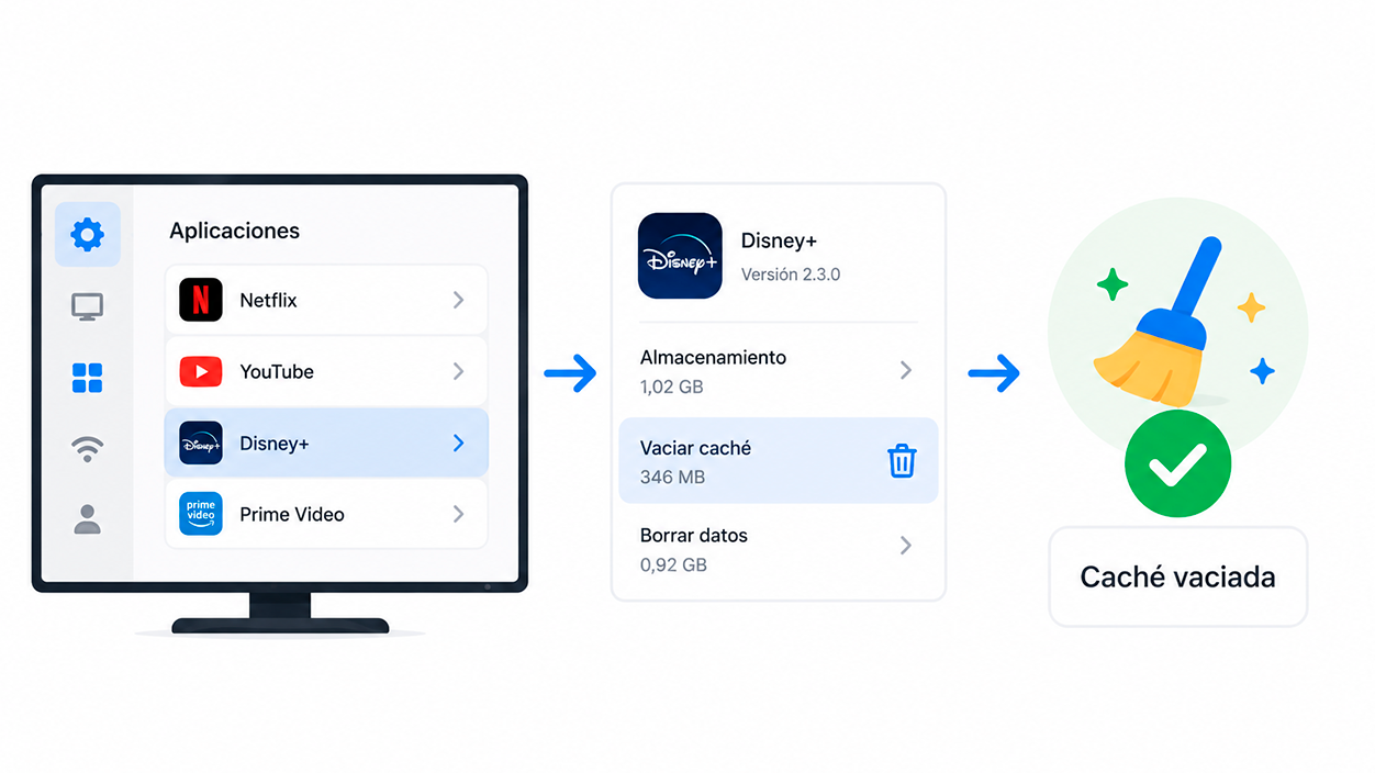 Vaciar la caché de las aplicaciones en Android TV