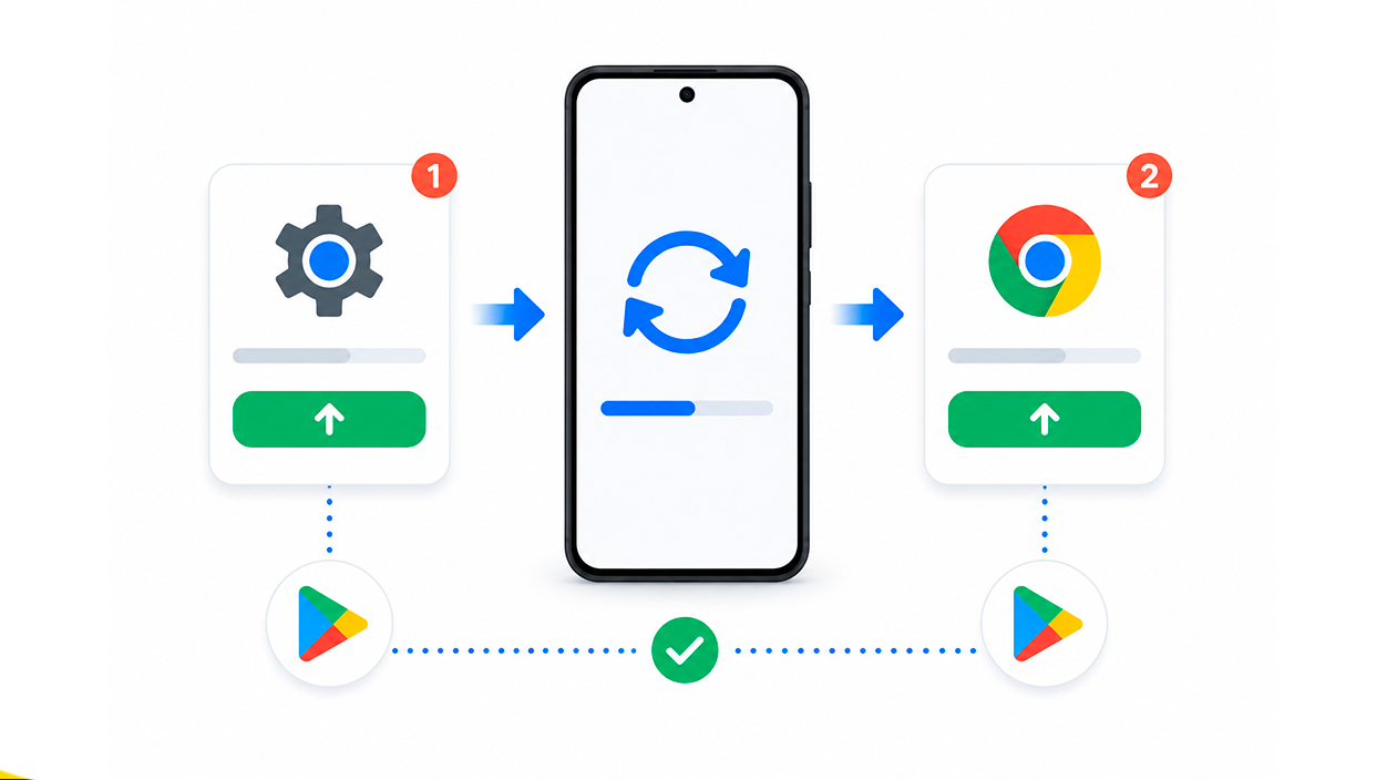 actualizar Android System WebView y Google Chrome