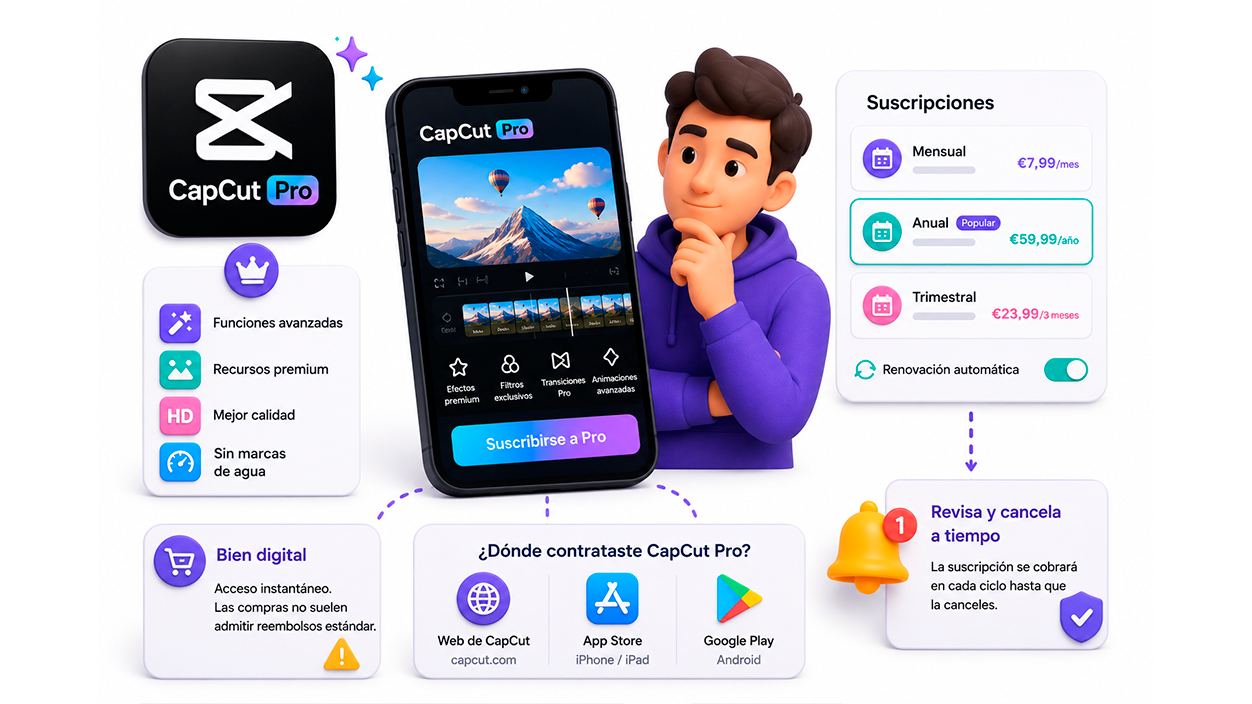 cómo funcionan las suscripciones de Capcut