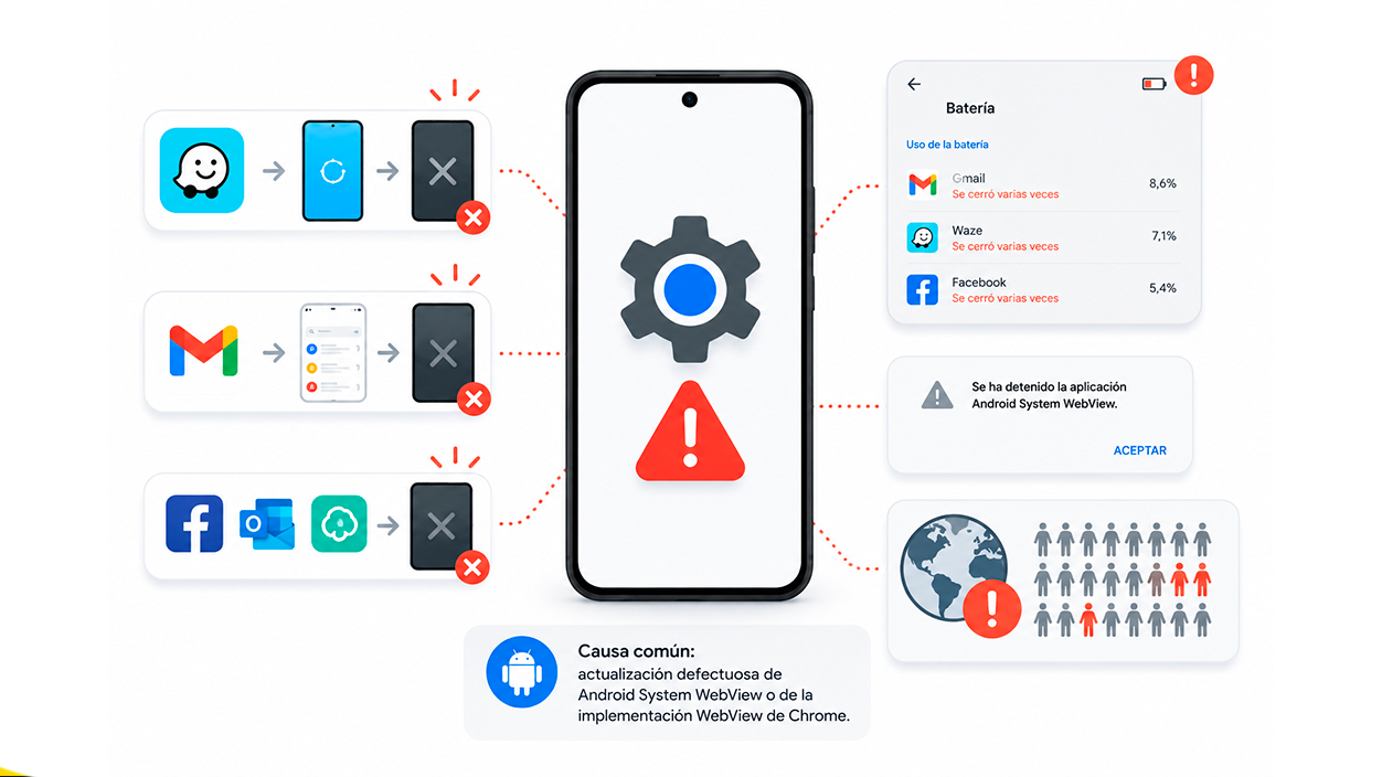 como son los errores de Android System WebView