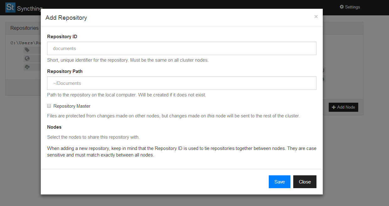 configurar syncthing