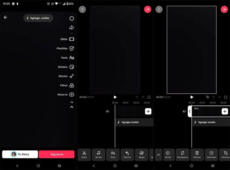 editar vídeos dentro de TikTok sin usar apps